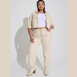 Torrid - Wide Leg Classic Denim High-Rise Jean in Natural / Cream 24w button fly